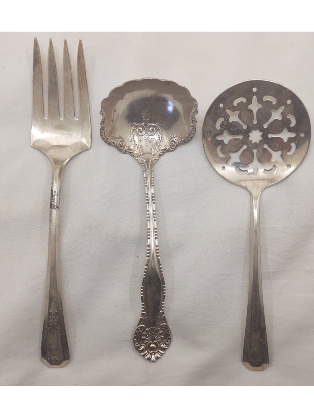 Wm Rogers & Son Vintage Silverplate Serving Set Cold Meat Fork Berry Spoon